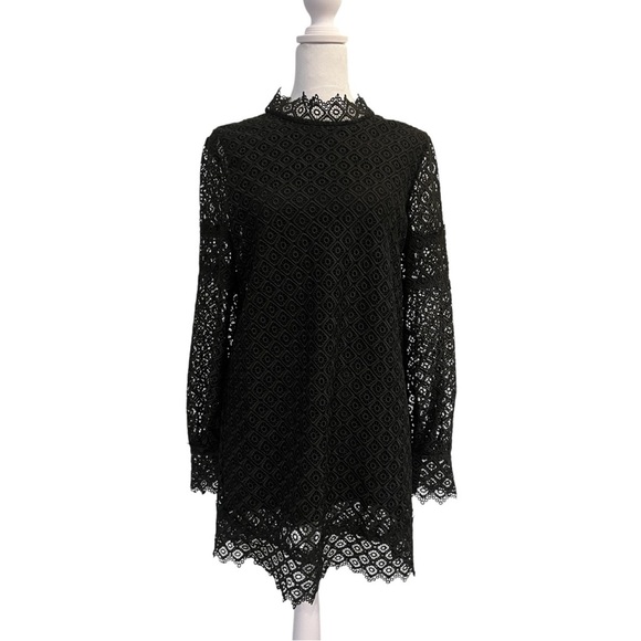 IRO Black Sheath Dress with Bishop Sleeves and Mock Neck - Picture 1 of 5